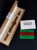 ORIGINAL VINTAGE 1980 GENUINE GUCCI WATCH WITH BOX AND PAPERS GOLD PLATED