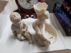 TWO ANTIQUE BISQUE FIGURES