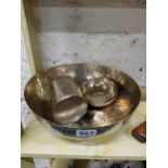 CONTINENTAL SILVER FRUIT BOWL, SMALL BOWL AND JAR