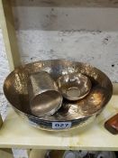 CONTINENTAL SILVER FRUIT BOWL, SMALL BOWL AND JAR