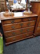 ANTIQUE 4 DRAWER GRADUATED CHEST OF DRAWERS