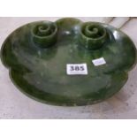 ANTIQUE CARVED JADE DISH SCROLL ENDS