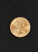 GOLD FULL SOVEREIGN 1966 QUEEN ELIZABETH II