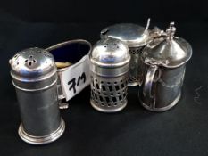 5 PIECES OF SILVER CONDIMENTS