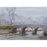 AYLMER E. ARMSTRONG OIL ON CANVAS HUNTERS BRIDGE AGHADOWEY 41CM X 30CM