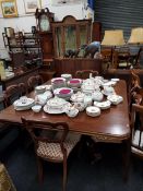 ANTIQUE MAHOGANY DINING TABLE AND 6 CHAIRS