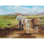 S.BROWN OIL ON CANVAS TURF DIGGER 46CM X 35.5CM