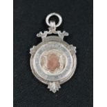ROSE GOLD AND SILVER IRISH FOOTBALL MEDAL - MID ULSTER FOOTBALL ASSOCIATION - DATED 1908 AND AWARDED