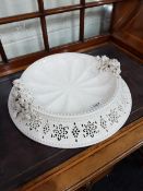 ANTIQUE CREAMWARE TABLE CENTRE POSSIBLY BELLEEK A/F