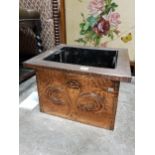 FINE COPPER ARTS AND CRAFTS COAL BOX