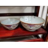 2 X 18TH CENTURY HAND PAINTED CHINESE BOWLS