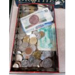 TIN OF OLD COINS & BANKNOTES