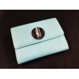 TIFFANY & CO LEATHER COIN PURSE (TIFFANY BLUE) NEVER USED IN ORIGINAL BOX WITH DUST COVER