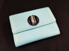 TIFFANY & CO LEATHER COIN PURSE (TIFFANY BLUE) NEVER USED IN ORIGINAL BOX WITH DUST COVER