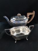 SILVER TEAPOT SHEFFIELD EDWARD VIII 1936-37 EV AND MATCHING SUGAR BOWL 280G