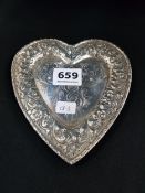 SILVER HEART SHAPED PIN TRAY HALLMARKED STERLING HOWARD AND CO