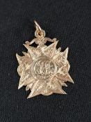 BELFAST CELTIC FC 9 CARAT GOLD IRISH FOOTBALL MEDAL - COUNTY ANTRIM SHIELD MEDAL DATED 1932/33 &