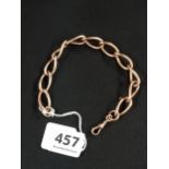 ANTIQUE 9 CARAT ROSE GOLD BRACELET WITH EVERY LINK STAMPED CIRCA 37.6G