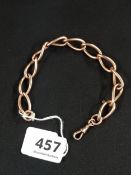 ANTIQUE 9 CARAT ROSE GOLD BRACELET WITH EVERY LINK STAMPED CIRCA 37.6G