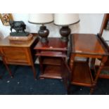 2 POT CUPBOARDS AND TEA TROLLEY