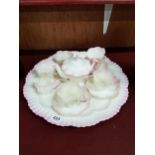 2ND PERIOD BELLEEK TRAY AND TEASET - GOOD CONDITION