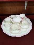 2ND PERIOD BELLEEK TRAY AND TEASET - GOOD CONDITION
