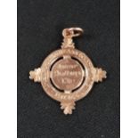 9 CARAT GOLD IRISH FOOTBALL MEDAL - IRISH FOOTBALL ASSOCIATION LTD JUNIOR CHALLENGE CUP DATED 1924-