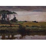 E.ECHLIN NEILL OIL ON BOARD LANDSCAPE 28CM X 22CM