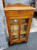 SMALL OAK GLAZED CABINET