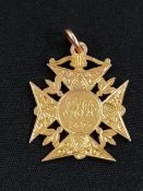 BELFAST CELTIC FC 15 CARAT GOLD IRISH FOOTBALL MEDAL. COUNTY ANTRIM SHIELD DATED 1895 & AWARDED TO
