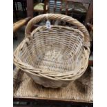 VINTAGE WICKER SHOPPING BASKET