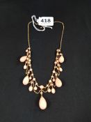 ANTIQUE 18 CARAT BLOOMED GOLD & CORAL NECKLACE DATED CIRCA 1880