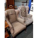 2 WINGBACK ARMCHAIRS