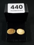 PAIR OF ANTIQUE 9 CARAT GLOD CUFFLINKS BIRMINGHAM 1919-1920 10 GRAMS