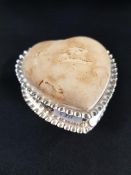SILVER HEART SHAPED PIN CUSHION HALLMARKED STERLING