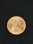 GOLD FULL SOVEREIGN 1958 QUEEN ELIZABETH II