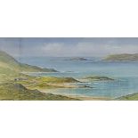 G.W.MORRISON WATERCOLOUR ATLANTIC DRIVE DONEGAL 36.5CM X 16CM