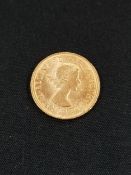 GOLD FULL SOVEREIGN 1963 QUEEN ELIZABETH II