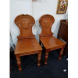 PAIR OF ANTIQUE HALL CHAIRS