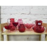 SHELF LOT OF RUBY GLASS