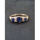 ANTIQUE 18 CARAT GOLD SAPPHIRE AND DIAMOND RING