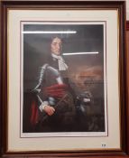 FRAMED PRINT OF WILLIAM III PRINCE OF ORANGE IN HIS BATTLE ARMOUR