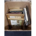 BOX OF PRINTS AND PICTURES