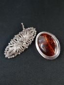 2 SILVER BROOCHES