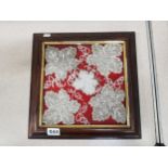 VICTORIAN BEADWORK PICTURE IN ROSEWOOD FRAME