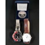 2 GENTS WATCHES AND COIN