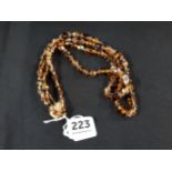 VINTAGE TIGERS EYE GLASS BEADS