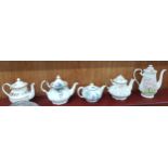 5 VARIOUS CHINA TEA AND COFFEE POTS