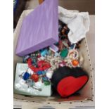 LARGE BOX OF COSTUME JEWELLERY