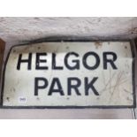 HELGOR PARK STREET SIGN